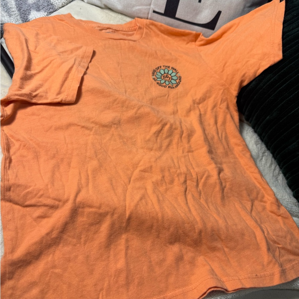 Vans Orange Graphic Tee with Floral Design